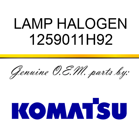 LAMP HALOGEN 1259011H92