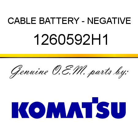 CABLE, BATTERY - NEGATIVE 1260592H1