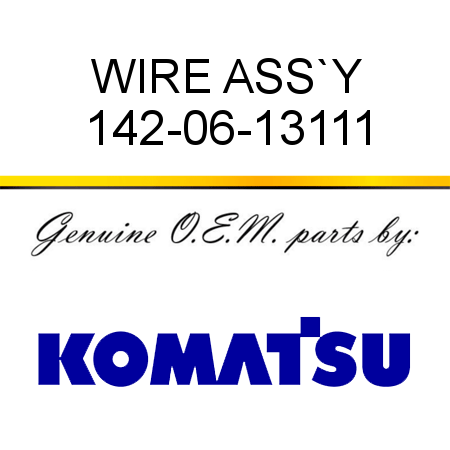 WIRE ASS`Y 142-06-13111
