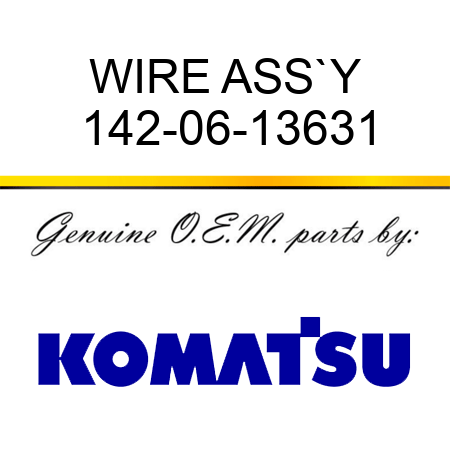 WIRE ASS`Y 142-06-13631
