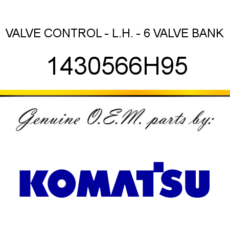 VALVE, CONTROL - L.H. - 6 VALVE BANK 1430566H95