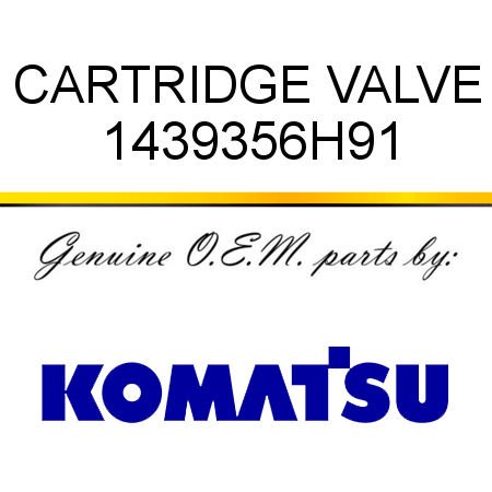 CARTRIDGE, VALVE 1439356H91