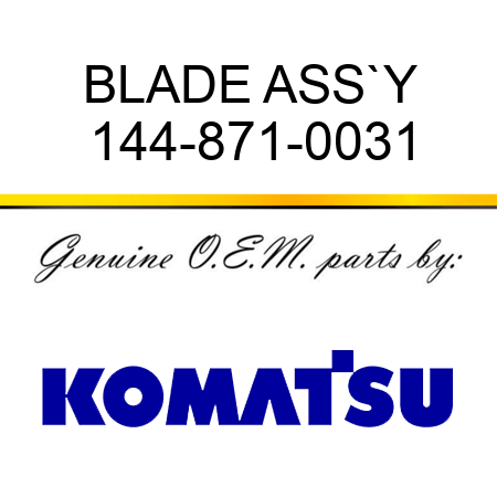 BLADE ASS`Y 144-871-0031