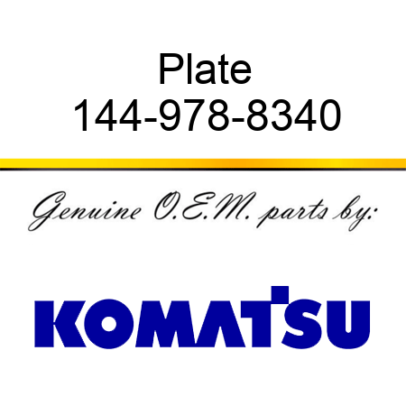 Plate 144-978-8340