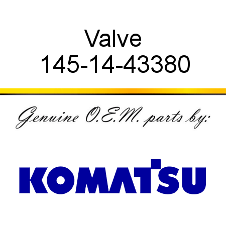 Valve 145-14-43380