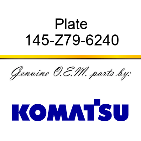 Plate 145-Z79-6240