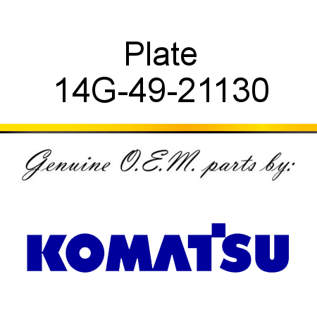 Plate 14G-49-21130