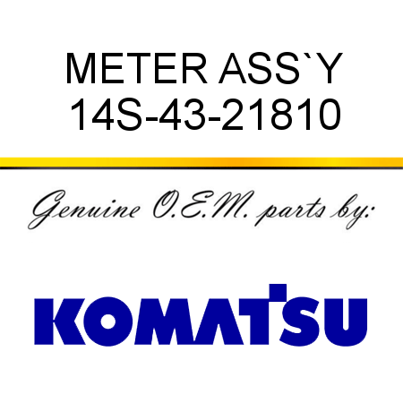 METER ASS`Y 14S-43-21810