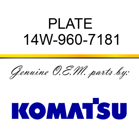 PLATE 14W-960-7181