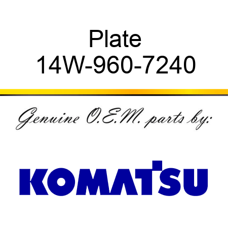Plate 14W-960-7240