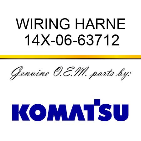 WIRING HARNE 14X-06-63712