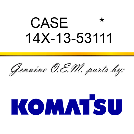 CASE        * 14X-13-53111
