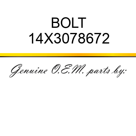 BOLT 14X3078672