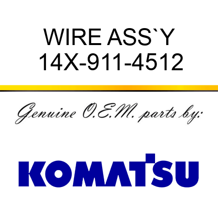 WIRE ASS`Y 14X-911-4512