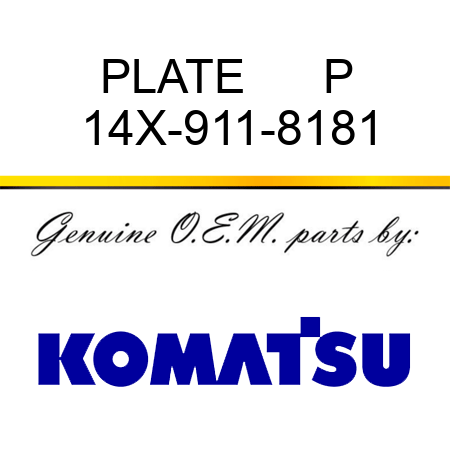 PLATE      P 14X-911-8181