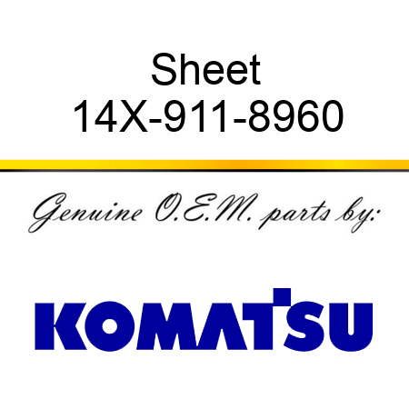Sheet 14X-911-8960