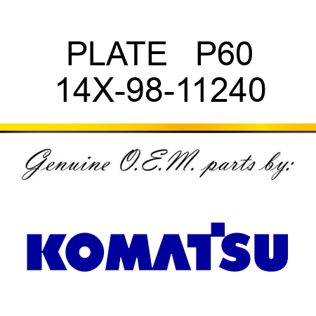 PLATE   P60 14X-98-11240