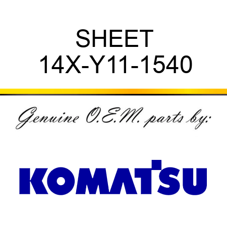 SHEET 14X-Y11-1540