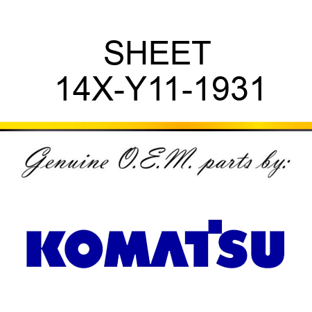 SHEET 14X-Y11-1931