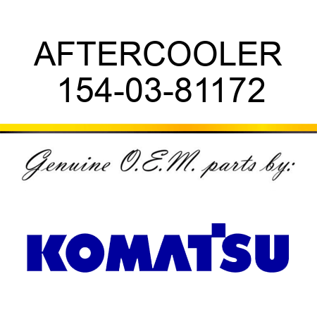 AFTERCOOLER 154-03-81172