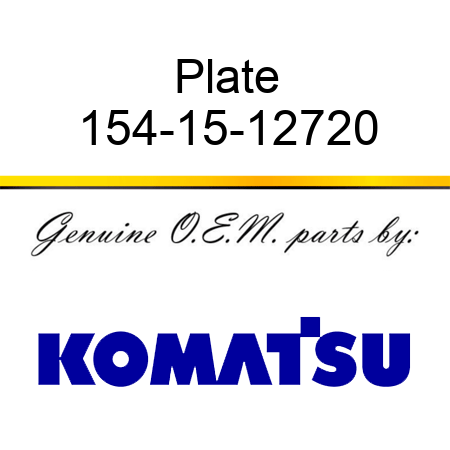 Plate 154-15-12720