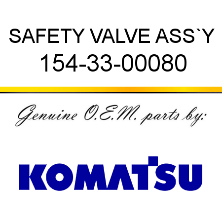SAFETY VALVE ASS`Y 154-33-00080