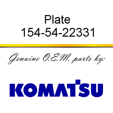Plate 154-54-22331