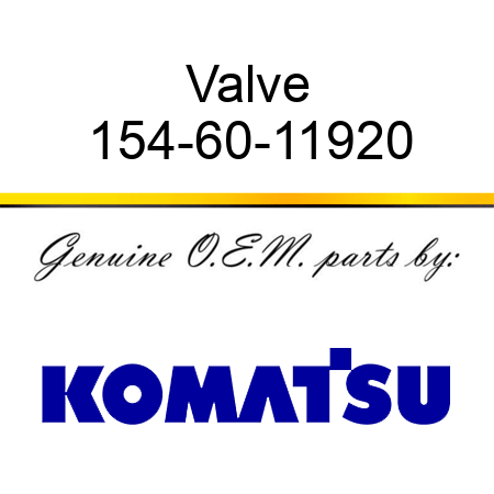 Valve 154-60-11920