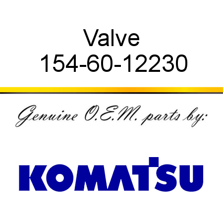 Valve 154-60-12230