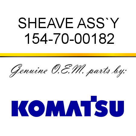 SHEAVE ASS`Y 154-70-00182
