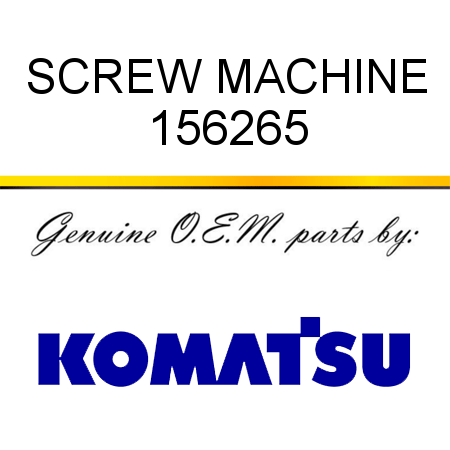 SCREW, MACHINE 156265