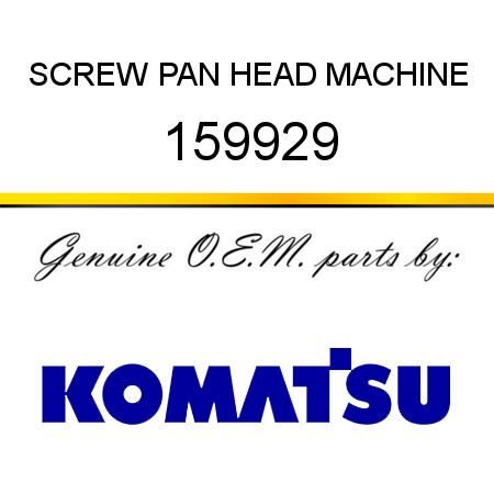 SCREW, PAN HEAD MACHINE 159929