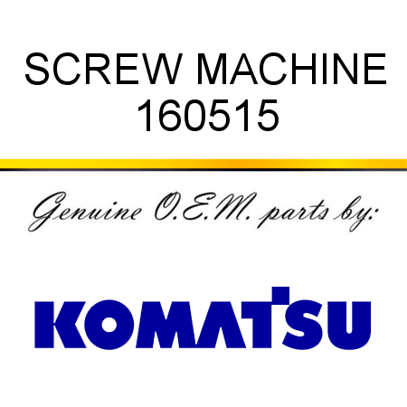 SCREW, MACHINE 160515