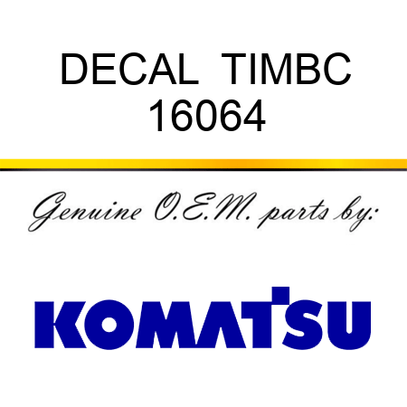 DECAL  TIMBC 16064