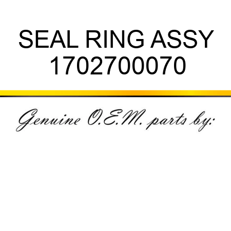 SEAL RING ASSY 1702700070