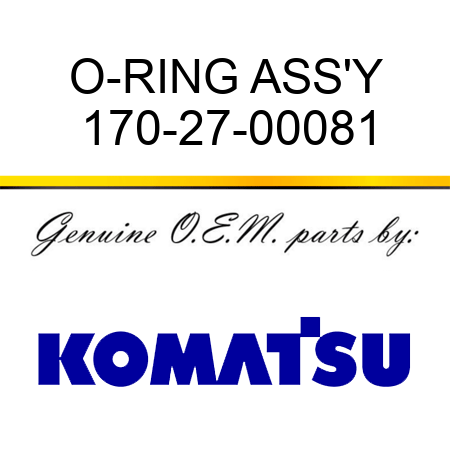 O-RING ASS'Y 170-27-00081