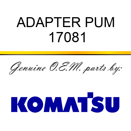 ADAPTER, PUM 17081