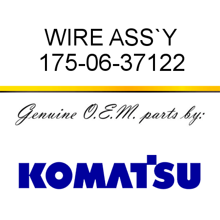 WIRE ASS`Y 175-06-37122