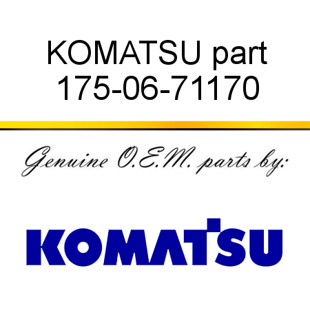 KOMATSU part 175-06-71170