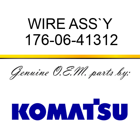 WIRE ASS`Y 176-06-41312