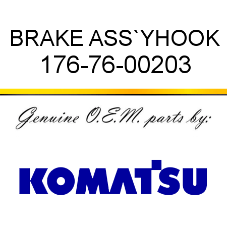 BRAKE ASS`Y,HOOK 176-76-00203