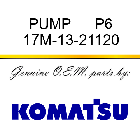 PUMP      P6 17M-13-21120