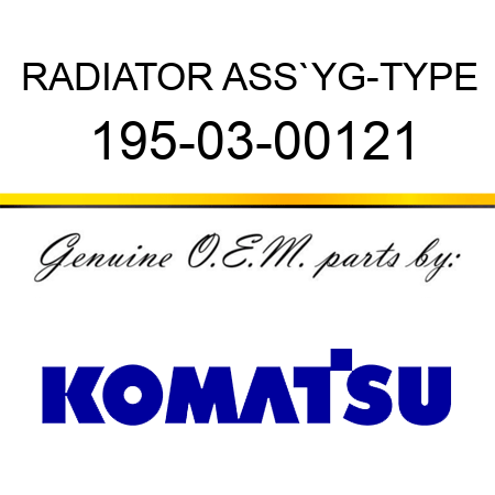 RADIATOR ASS`Y,G-TYPE 195-03-00121