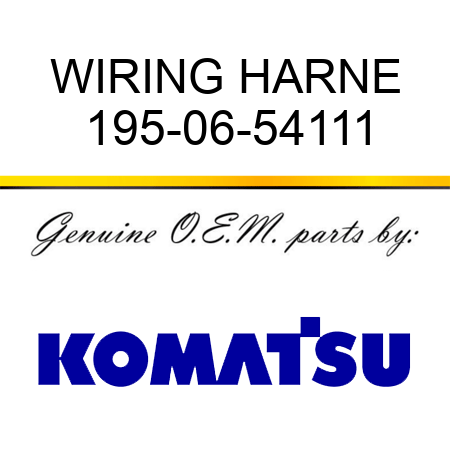 WIRING HARNE 195-06-54111