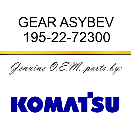 GEAR ASY,BEV 195-22-72300