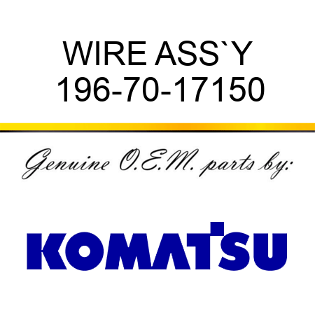 WIRE ASS`Y 196-70-17150