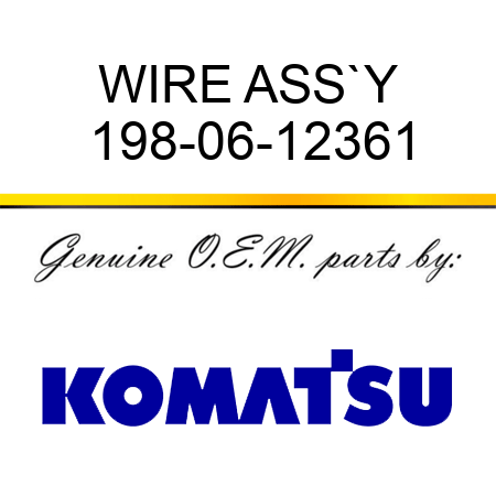 WIRE ASS`Y 198-06-12361