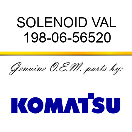 SOLENOID VAL 198-06-56520