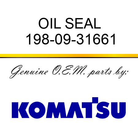 OIL SEAL 198-09-31661