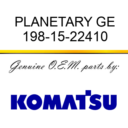 PLANETARY GE 198-15-22410